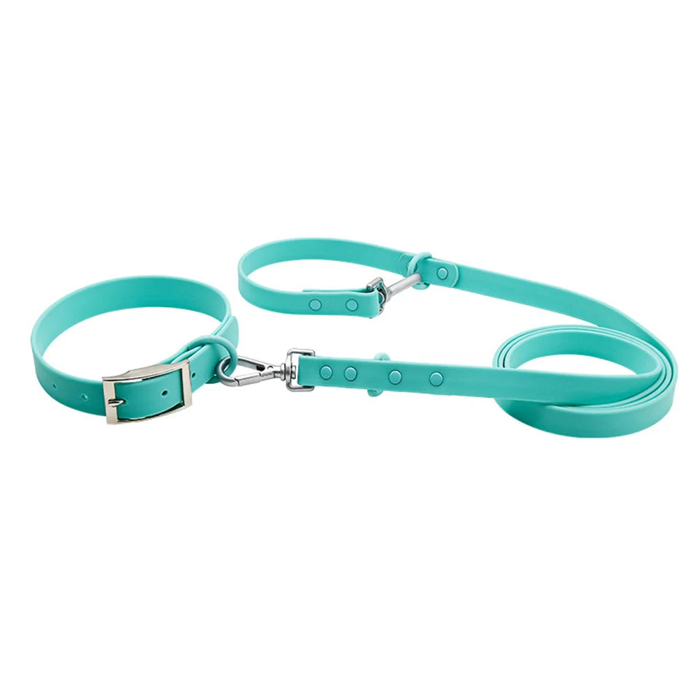 Pet Collar Leashes Set Waterproof Soft Adjustable Pet Collar Dog Leash Outdoor Walk Rope Supplies