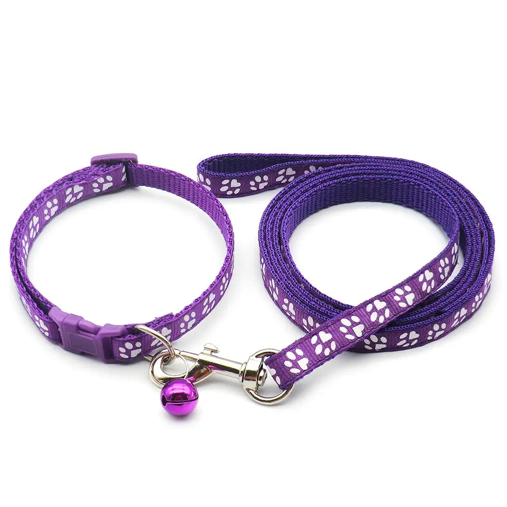 1pc Cute Dog Leash and Collar Set 1.2M for Puppy Cat Traction Rope Dog Collar Harness Durable Walking Pet Supplies Anti-lost