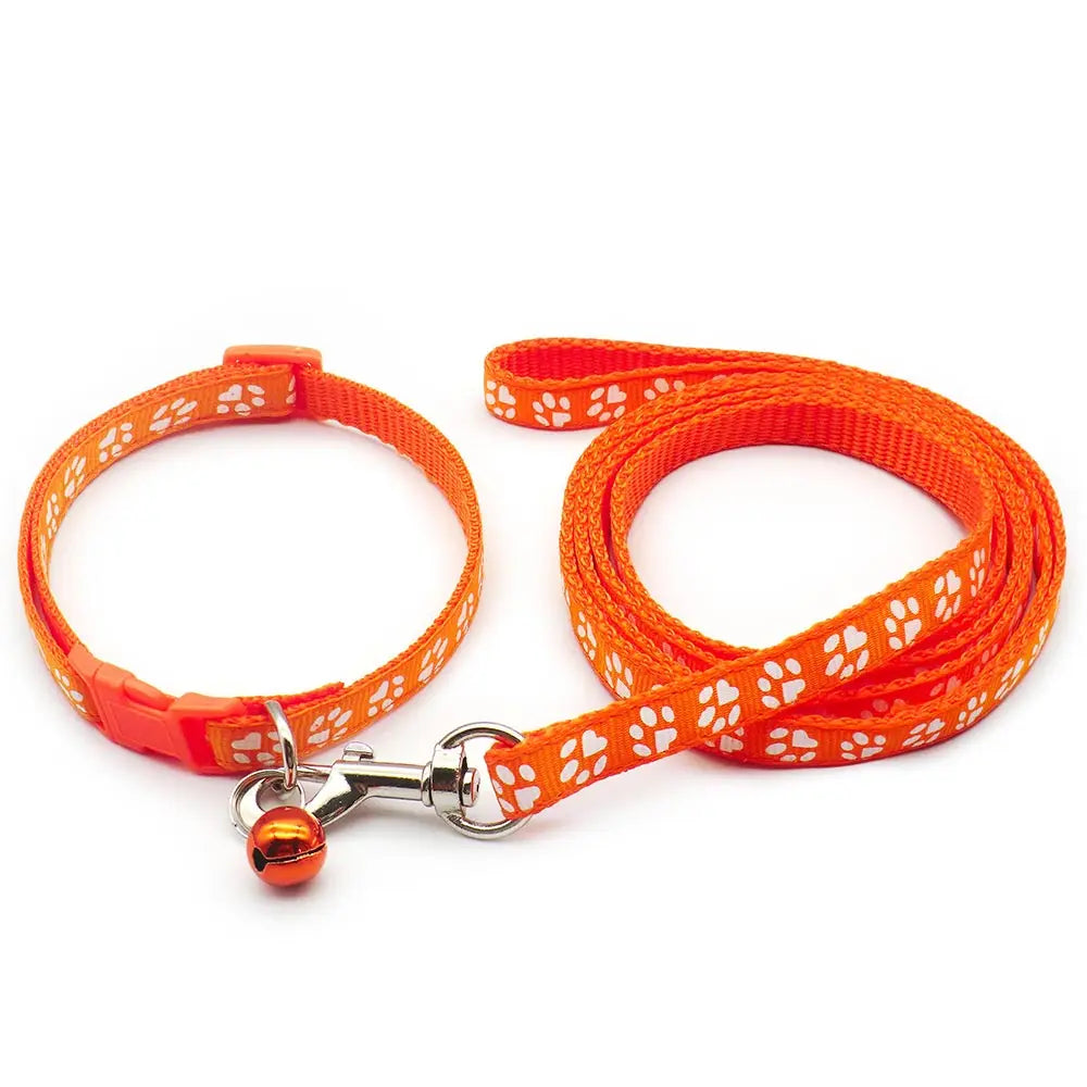 1pc Cute Dog Leash and Collar Set 1.2M for Puppy Cat Traction Rope Dog Collar Harness Durable Walking Pet Supplies Anti-lost