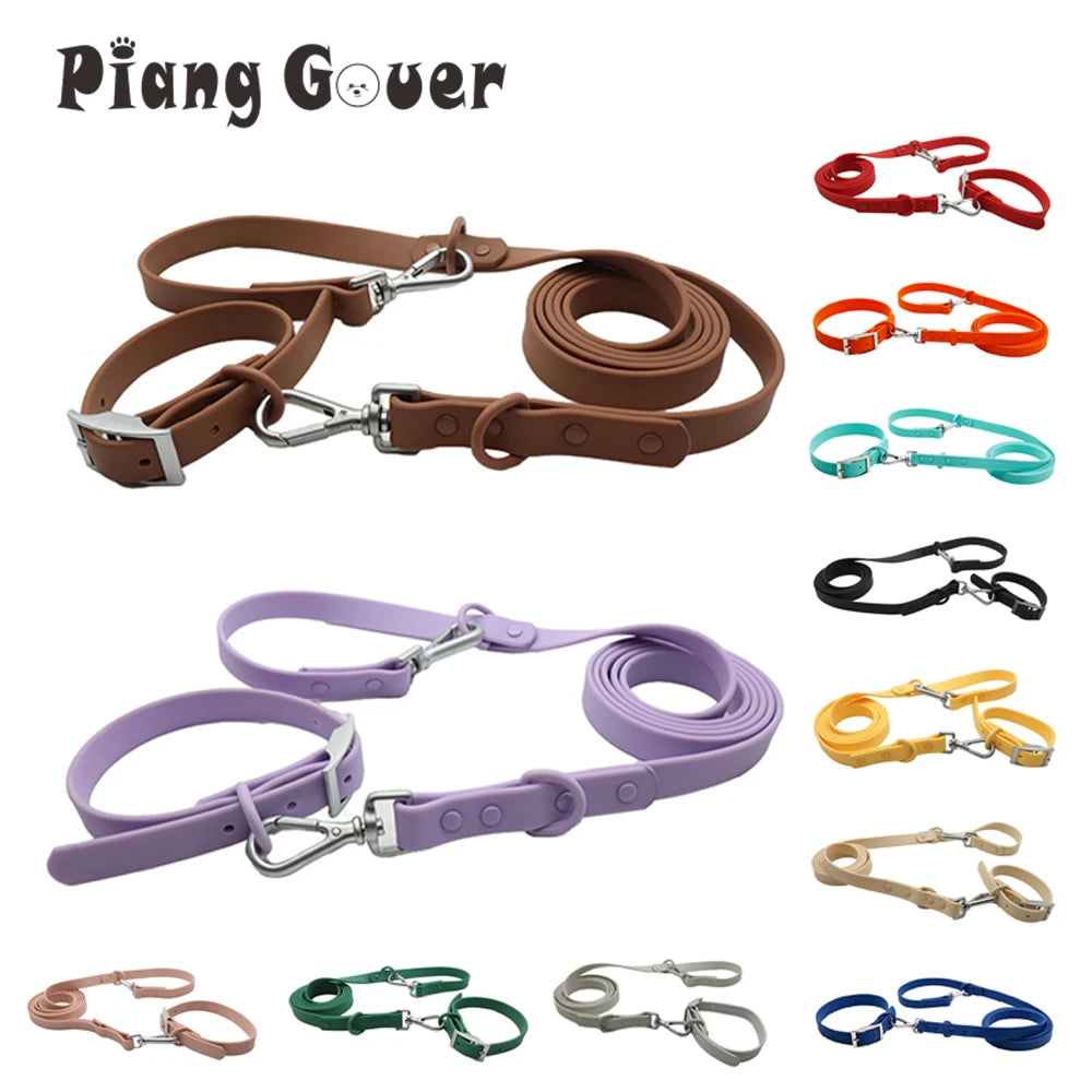 Pet Collar Leashes Set Waterproof Soft Adjustable Pet Collar Dog Leash Outdoor Walk Rope Supplies