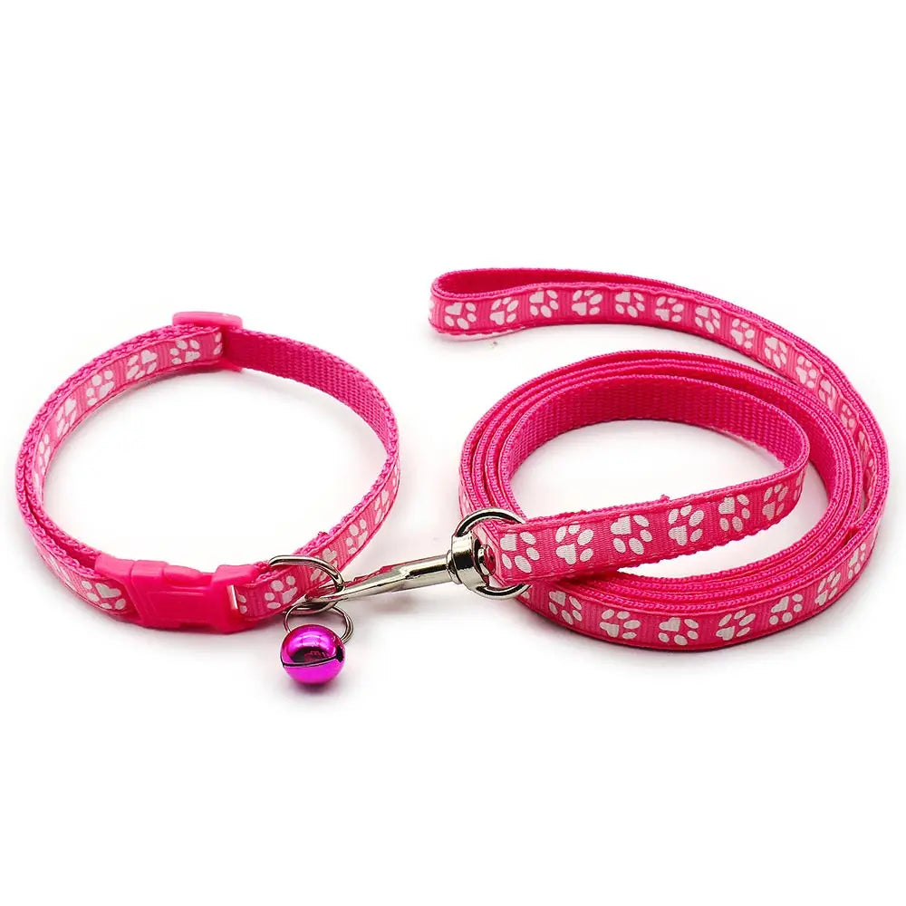 1pc Cute Dog Leash and Collar Set 1.2M for Puppy Cat Traction Rope Dog Collar Harness Durable Walking Pet Supplies Anti-lost