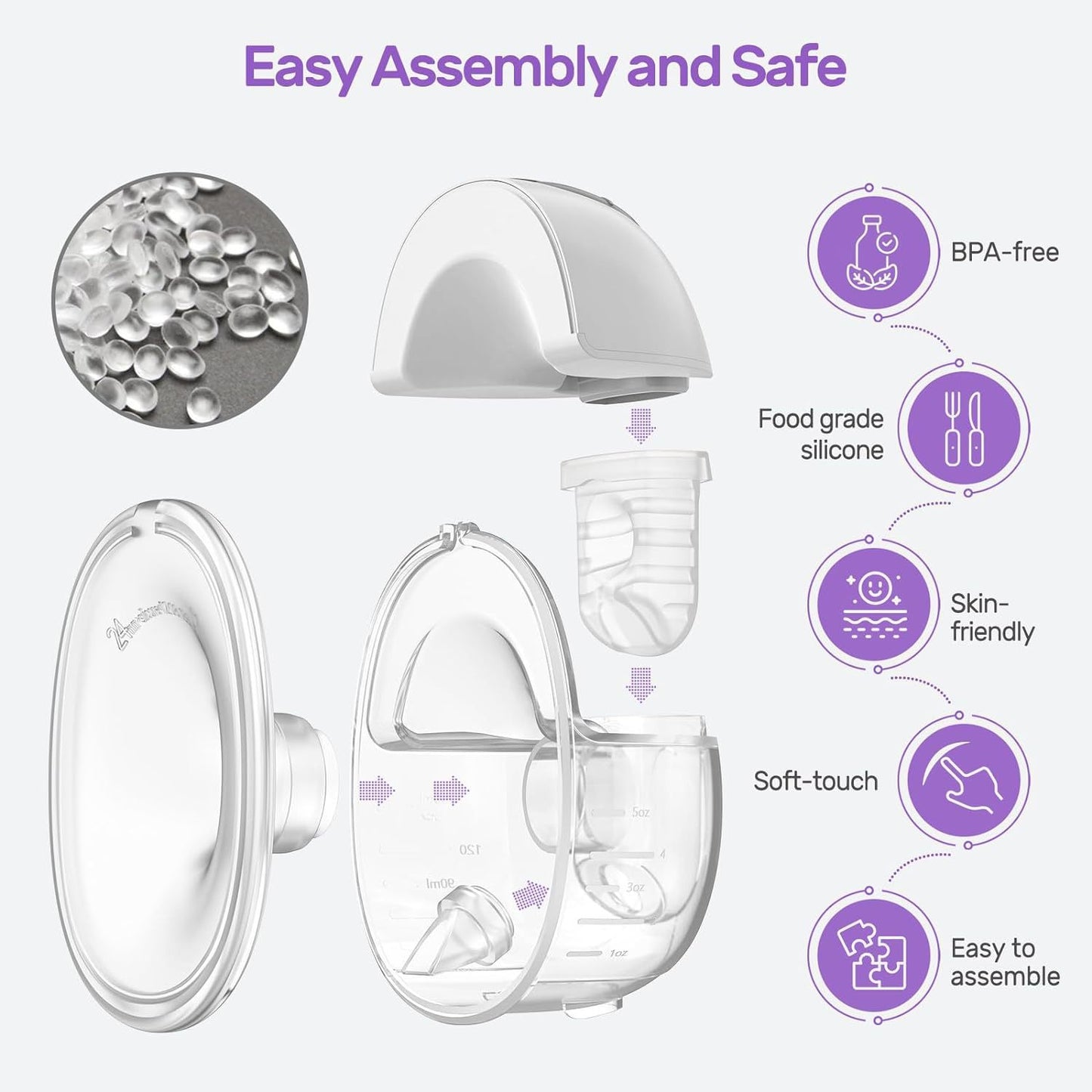 Wearable Electric Breast Pump Hands-Free Large Suction