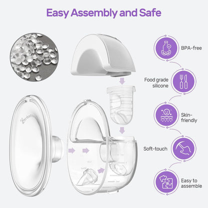 Wearable Electric Breast Pump Hands-Free Large Suction