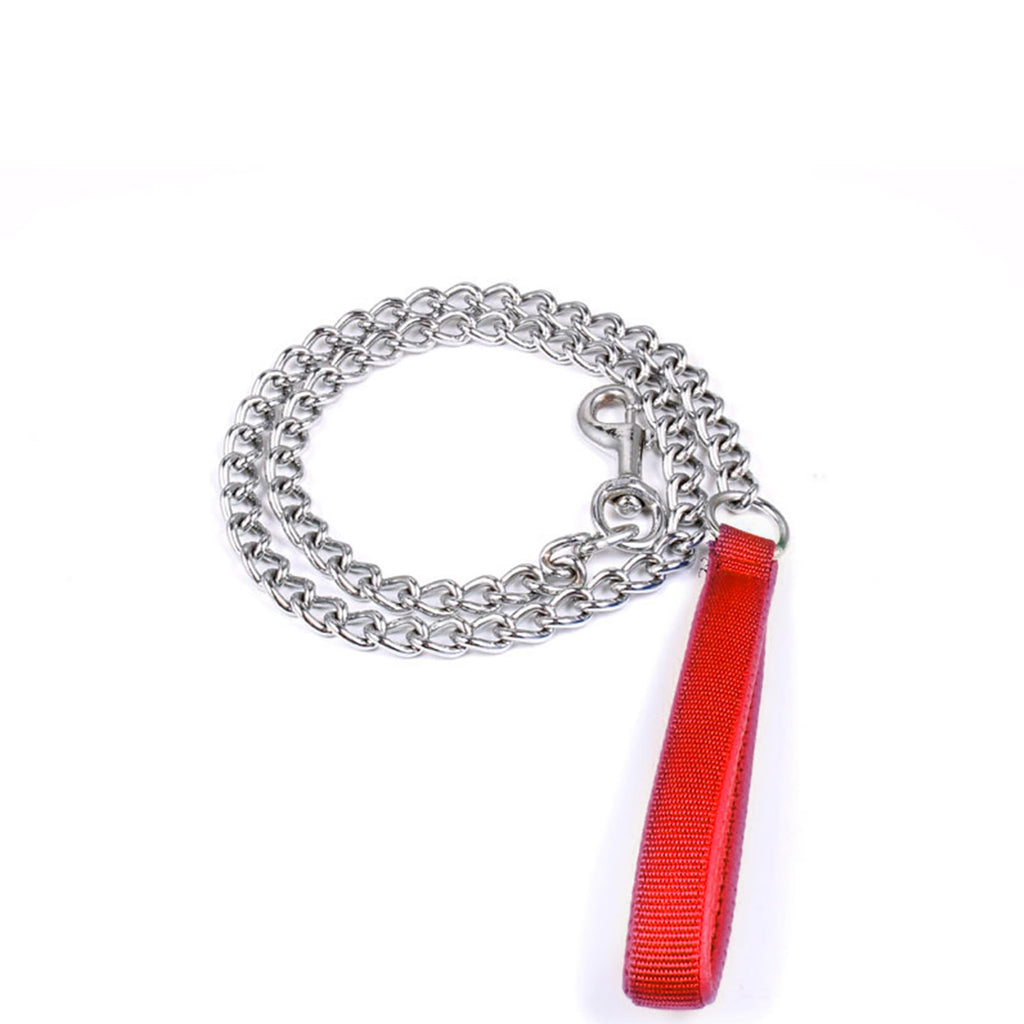 LFCXHTY Heavy Duty Dog Chain Leash Metal Dog Leash for Medium Dogs and Large Dogs (Red 6ft. x 3.0mm)