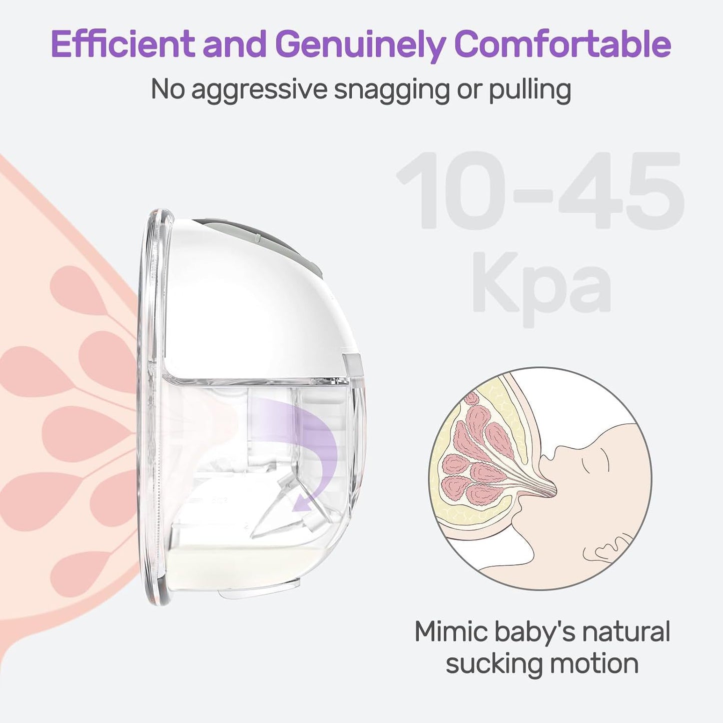 Wearable Electric Breast Pump Hands-Free Large Suction